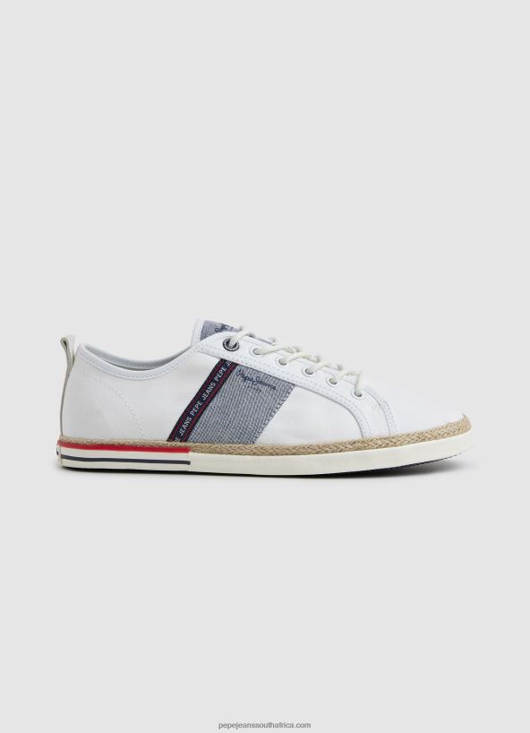 white_blucher_canvas_sneakers_pepe_jeans_l20f2f1216_men.jpg White Blucher Canvas Sneakers Pepe Jeans L20F2F1216 Men - Image 1