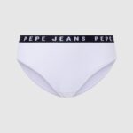 White Classic Panty With Printed Logo Pepe Jeans L20F2F537 Women