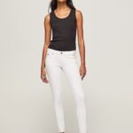 White Classic Skinny Trousers Pepe Jeans L20F2F299 Women