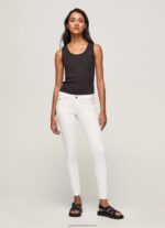 White Classic Skinny Trousers Pepe Jeans L20F2F299 Women