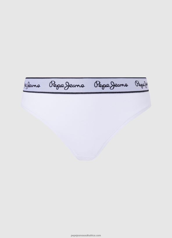 white_classic_thong_with_printed_logo_pepe_jeans_l20f2f541_women.jpg White Classic Thong With Printed Logo Pepe Jeans L20F2F541 Women - Image 1
