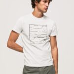 White Cotton Graphic T-Shirt Pepe Jeans L20F2F940 Men