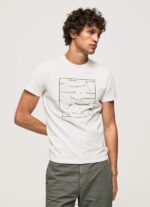 White Cotton Graphic T-Shirt Pepe Jeans L20F2F940 Men
