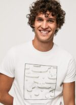 White Cotton Graphic T-Shirt Pepe Jeans L20F2F940 Men - Image 3