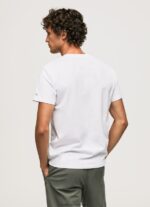 White Cotton Logo T-Shirt Pepe Jeans L20F2F938 Men - Image 4