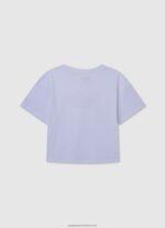 White Cotton Off-Shoulder T-Shirt Pepe Jeans L20F2F1440 Girl - Image 2