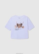 White Cotton Off-Shoulder T-Shirt Pepe Jeans L20F2F1440 Girl - Image 3