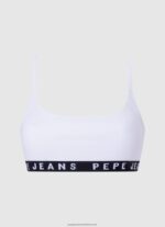 White Cotton Sports Bra Pepe Jeans L20F2F536 Women