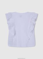 White Double Frill T-Shirt Pepe Jeans L20F2F1482 Girl - Image 2