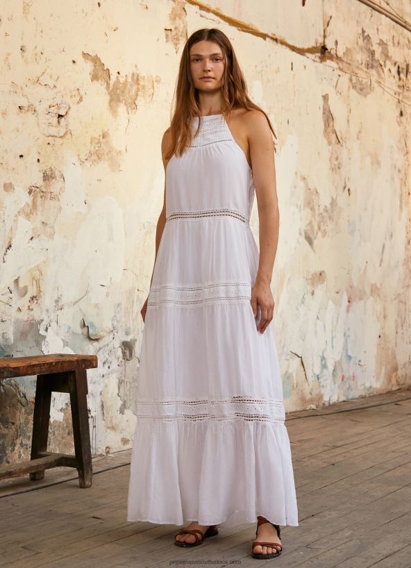 white_dress_with_embroidered_details_pepe_jeans_l20f2f219_women.jpg White Dress With Embroidered Details Pepe Jeans L20F2F219 Women - Image 1