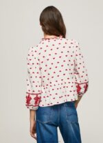 White Embroidered Cotton Dobby Blouse Pepe Jeans L20F2F345 Women - Image 4