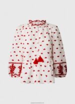 White Embroidered Cotton Dobby Blouse Pepe Jeans L20F2F345 Women - Image 5