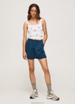 White Embroidered Flower Cotton Top Pepe Jeans L20F2F232 Women - Image 2