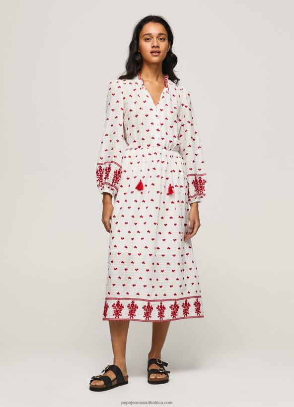 white_embroidered_folk_dress_pepe_jeans_l20f2f149_women.jpg White Embroidered Folk Dress Pepe Jeans L20F2F149 Women - Image 1