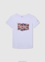 White Flag And Logo T-Shirt Pepe Jeans L20F2F1609 Boy - Image 3