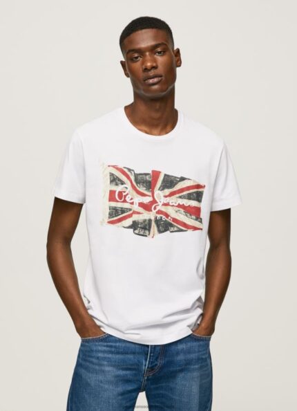 White Flag Logo N Waving Flag T-Shirt Pepe Jeans L20F2F1014 Men