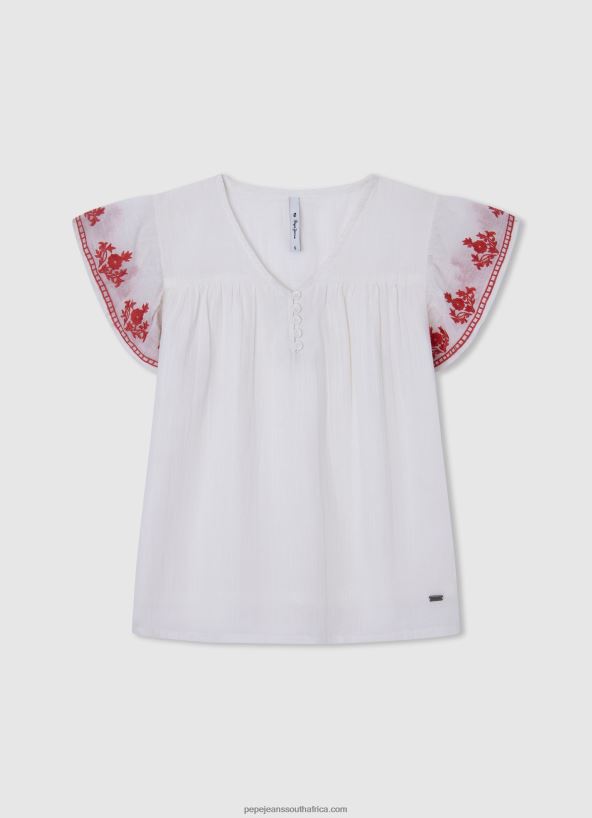 white_gaulle_embroidered_blouse_pepe_jeans_l20f2f1423_girl.jpg White Gaulle Embroidered Blouse Pepe Jeans L20F2F1423 Girl - Image 1