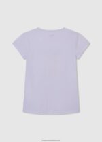White Glitter Logo T-Shirt Pepe Jeans L20F2F1458 Girl - Image 2