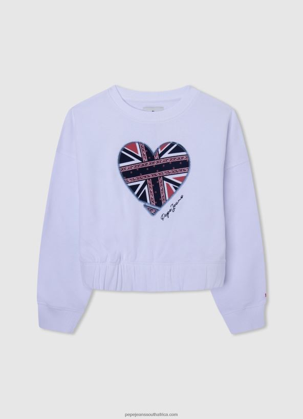 white_heart_print_jumper_pepe_jeans_l20f2f1411_girl.jpg White Heart Print Jumper Pepe Jeans L20F2F1411 Girl - Image 1