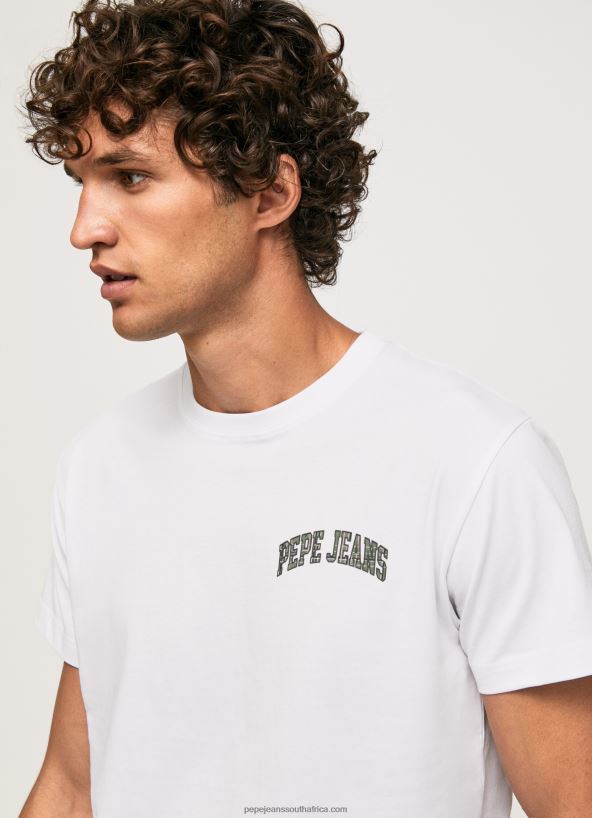 White High Density Logo Cotton T-Shirt Pepe Jeans L20F2F919 Men - Image 3