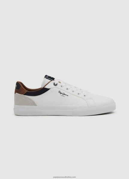 White Kenton Court Combined Sneakers Pepe Jeans L20F2F1238 Men