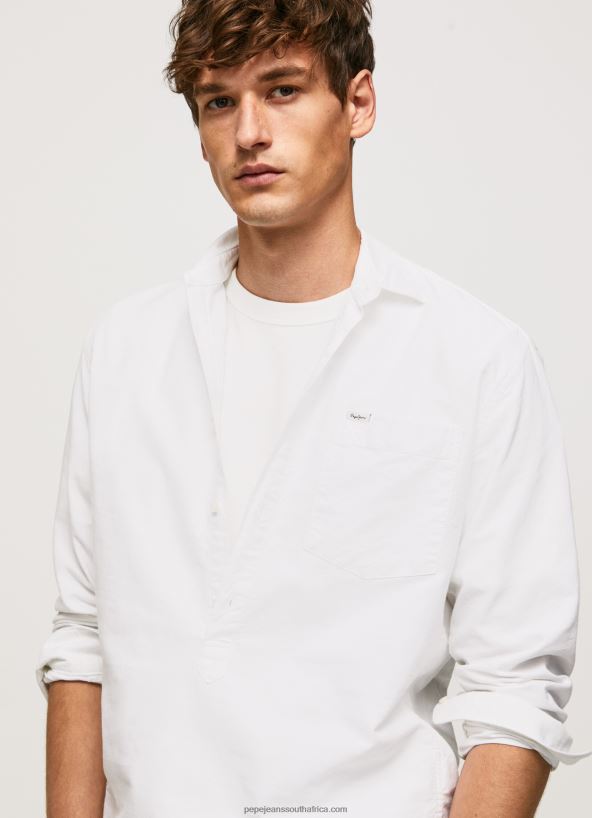 White Lawson Regular Fit Oxford Shirt Pepe Jeans L20F2F1044 Men - Image 3