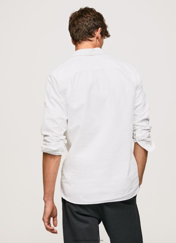 White Lawson Regular Fit Oxford Shirt Pepe Jeans L20F2F1044 Men - Image 4