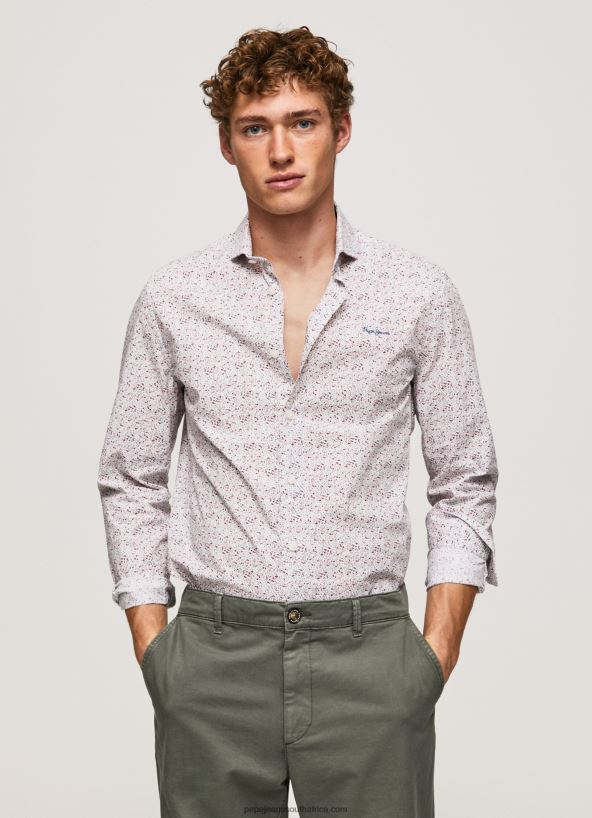 White Lenora Slim Fit Poplin Shirt Pepe Jeans L20F2F1075 Men - Image 2