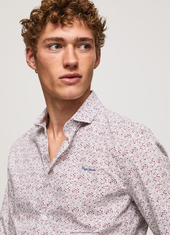 White Lenora Slim Fit Poplin Shirt Pepe Jeans L20F2F1075 Men - Image 3