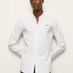 White Lisselton Striped Dobby Shirt Pepe Jeans L20F2F1064 Men