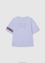 White Logo Print Boxy Fit T-Shirt Pepe Jeans L20F2F1449 Girl - Image 2