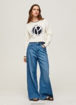 White Logo Print Cotton Jersey Pepe Jeans L20F2F253 Women - Image 2
