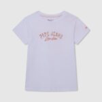 White Logo Print T-Shirt Pepe Jeans L20F2F1455 Girl