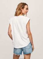 White Logo Print T-Shirt Pepe Jeans L20F2F463 Women - Image 4