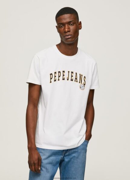 White Logo Print T-Shirt Pepe Jeans L20F2F970 Men