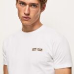 White Logo Print T-Shirt Pepe Jeans L20F2F978 Men