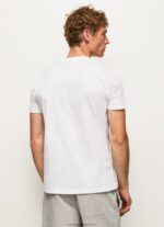 White Logo Print T-Shirt Pepe Jeans L20F2F978 Men - Image 4