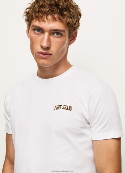 White Logo Print T-Shirt Pepe Jeans L20F2F978 Men