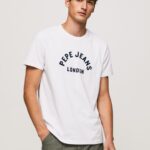 White Logo Print T-Shirt Pepe Jeans L20F2F982 Men