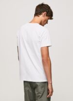 White Logo Print T-Shirt Pepe Jeans L20F2F982 Men - Image 4