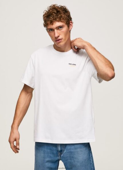White Logo Print T-Shirt Pepe Jeans L20F2F997 Men