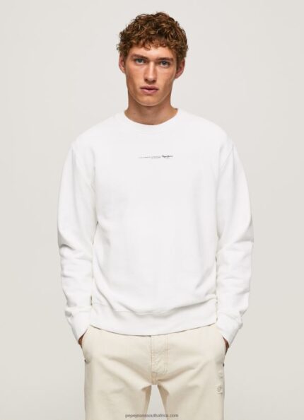 White Logo Printed Cotton Sweatshirt Pepe Jeans L20F2F897 Men