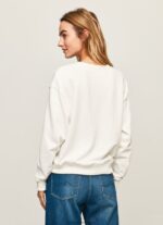 White Logo Printed Jumper Pepe Jeans L20F2F286 Women - Image 4