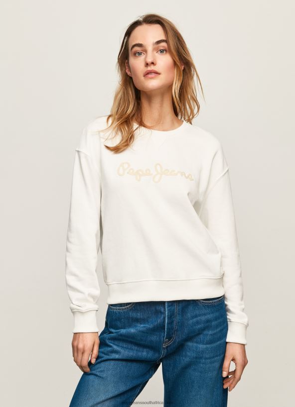 white_logo_printed_jumper_pepe_jeans_l20f2f286_women.jpg White Logo Printed Jumper Pepe Jeans L20F2F286 Women - Image 1