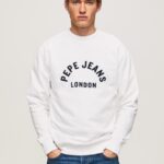 White Logo Printed Sweatshirt Pepe Jeans L20F2F901 Men