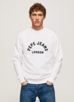 White Logo Printed Sweatshirt Pepe Jeans L20F2F901 Men
