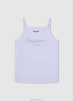 White Logo Printed Tank Top Pepe Jeans L20F2F1427 Girl