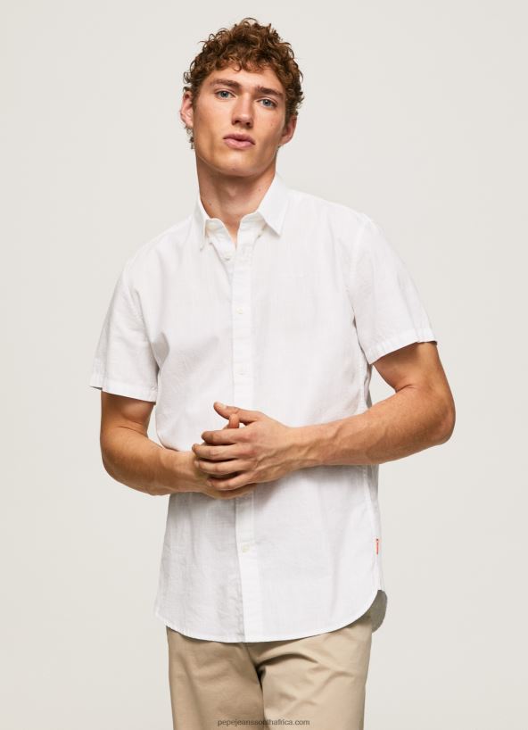 white_lothersdale_short_sleeved_shirt_pepe_jeans_l20f2f1069_men.jpg White Lothersdale Short Sleeved Shirt Pepe Jeans L20F2F1069 Men - Image 1