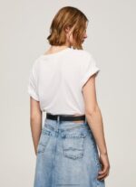 White Love Logo Print T-Shirt Pepe Jeans L20F2F396 Women - Image 4