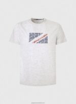 White Marbled Logo Print T-Shirt Pepe Jeans L20F2F987 Men - Image 5